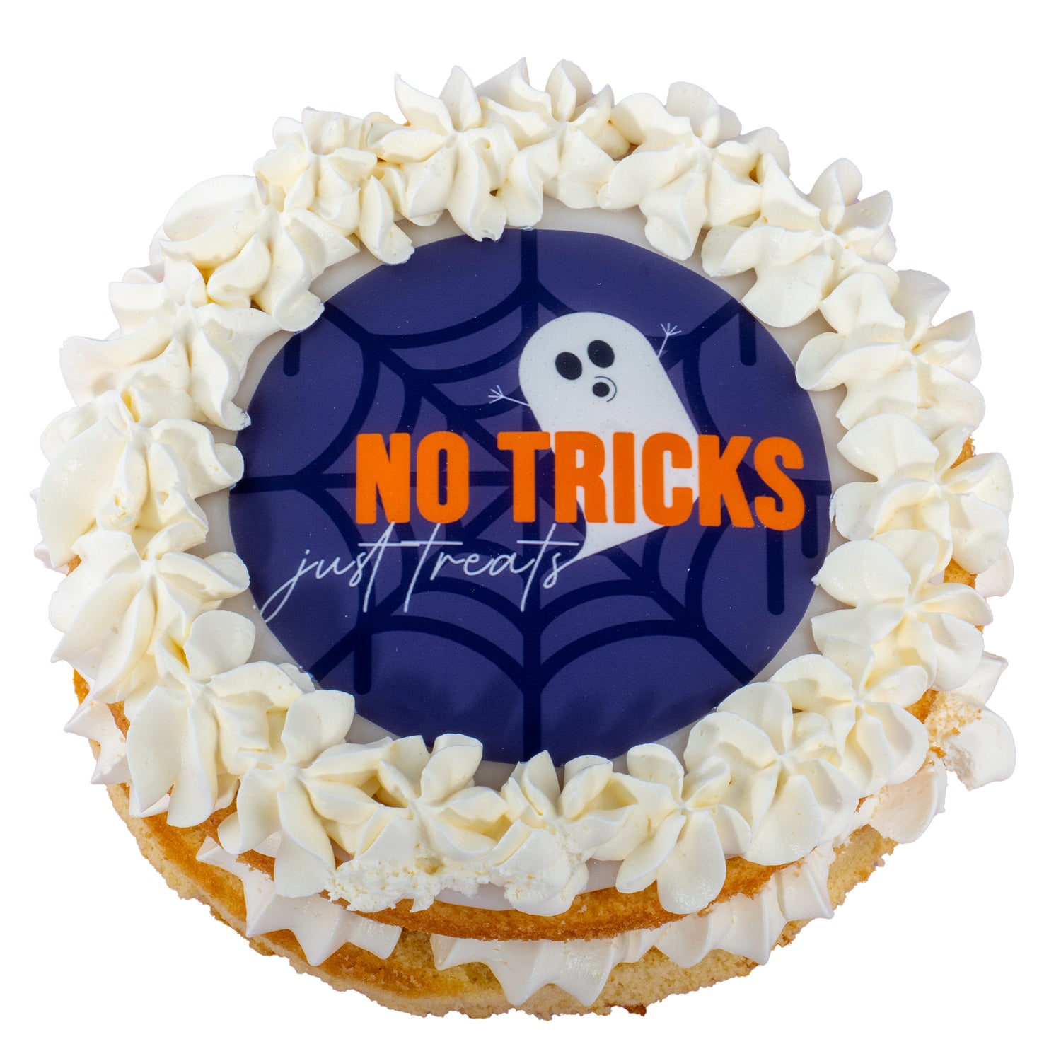 No Tricks Halloween Small Round Cake