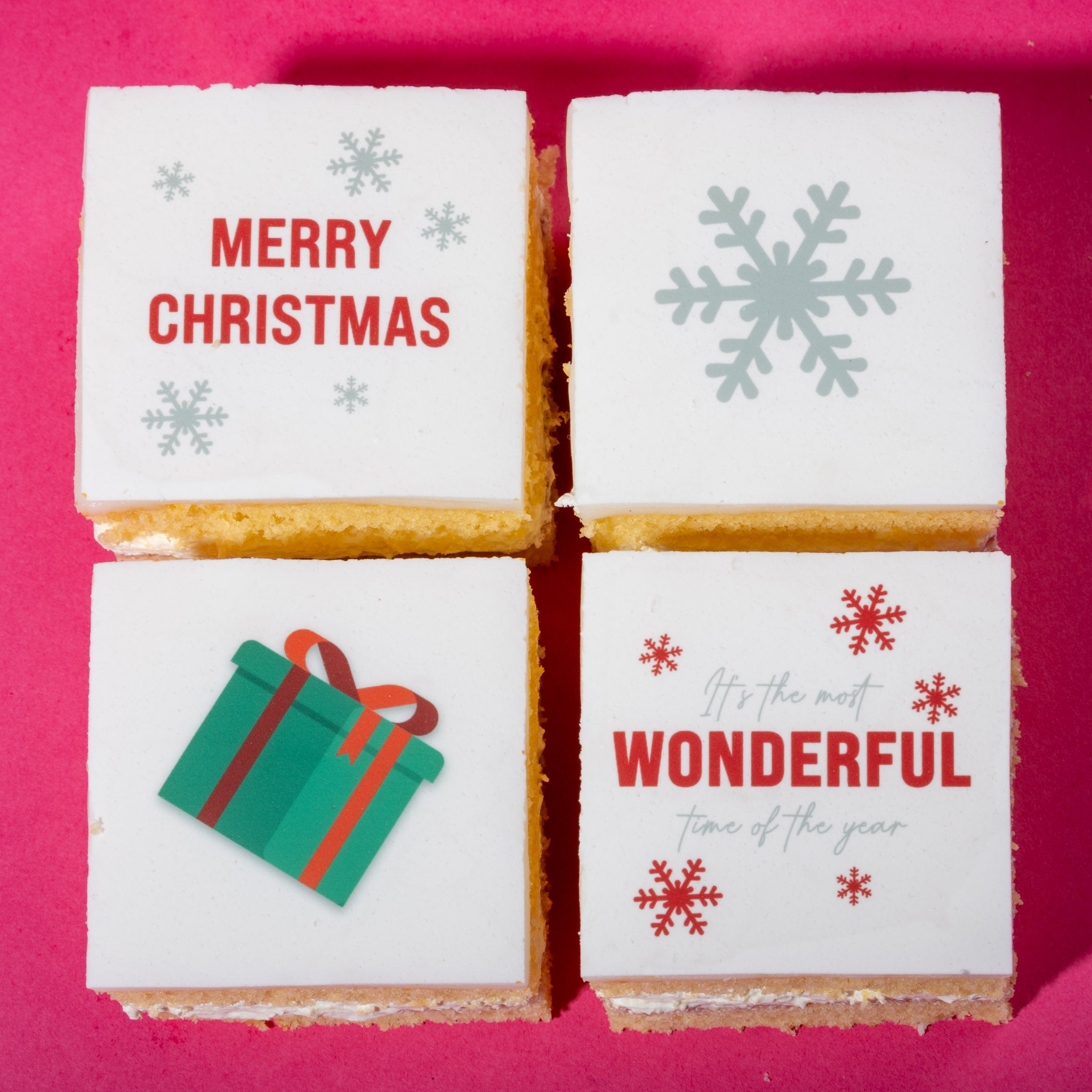 Merry Christmas Iced Diamonds 4 Pack