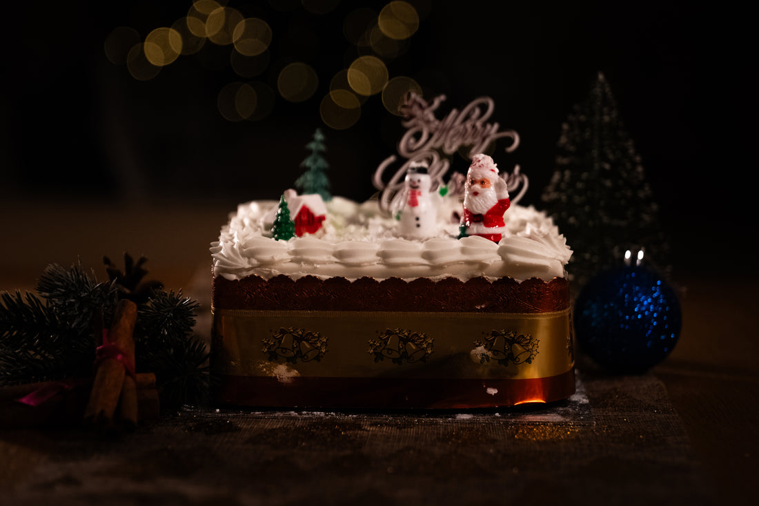 Christmas Cake (Iced & Marzipan Top Only)