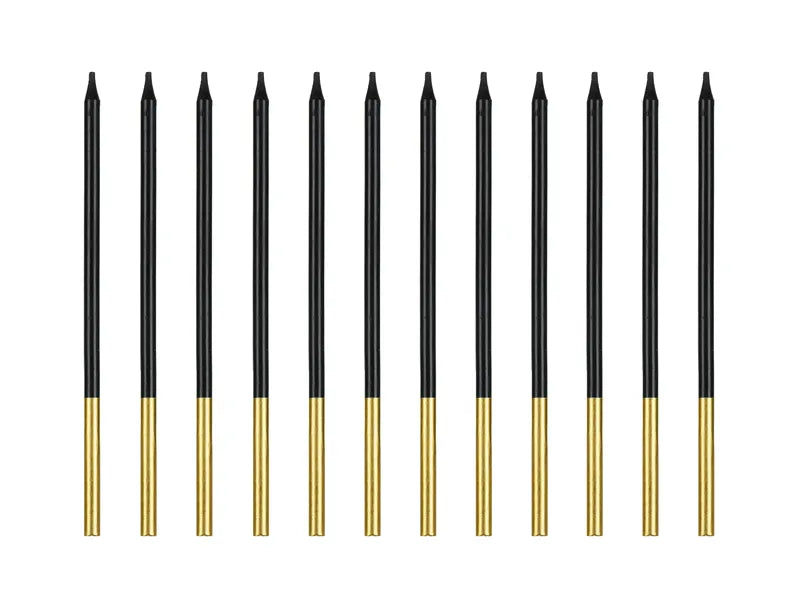 Long Birthday Candles Gold Base