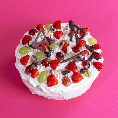 Pavlova with Signature Cream &amp; Seasonal Fruits (Serves 4-6)