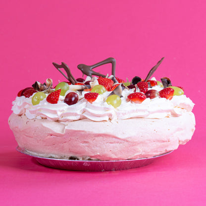 Pavlova with Signature Cream &amp; Seasonal Fruits (Serves 10-12)