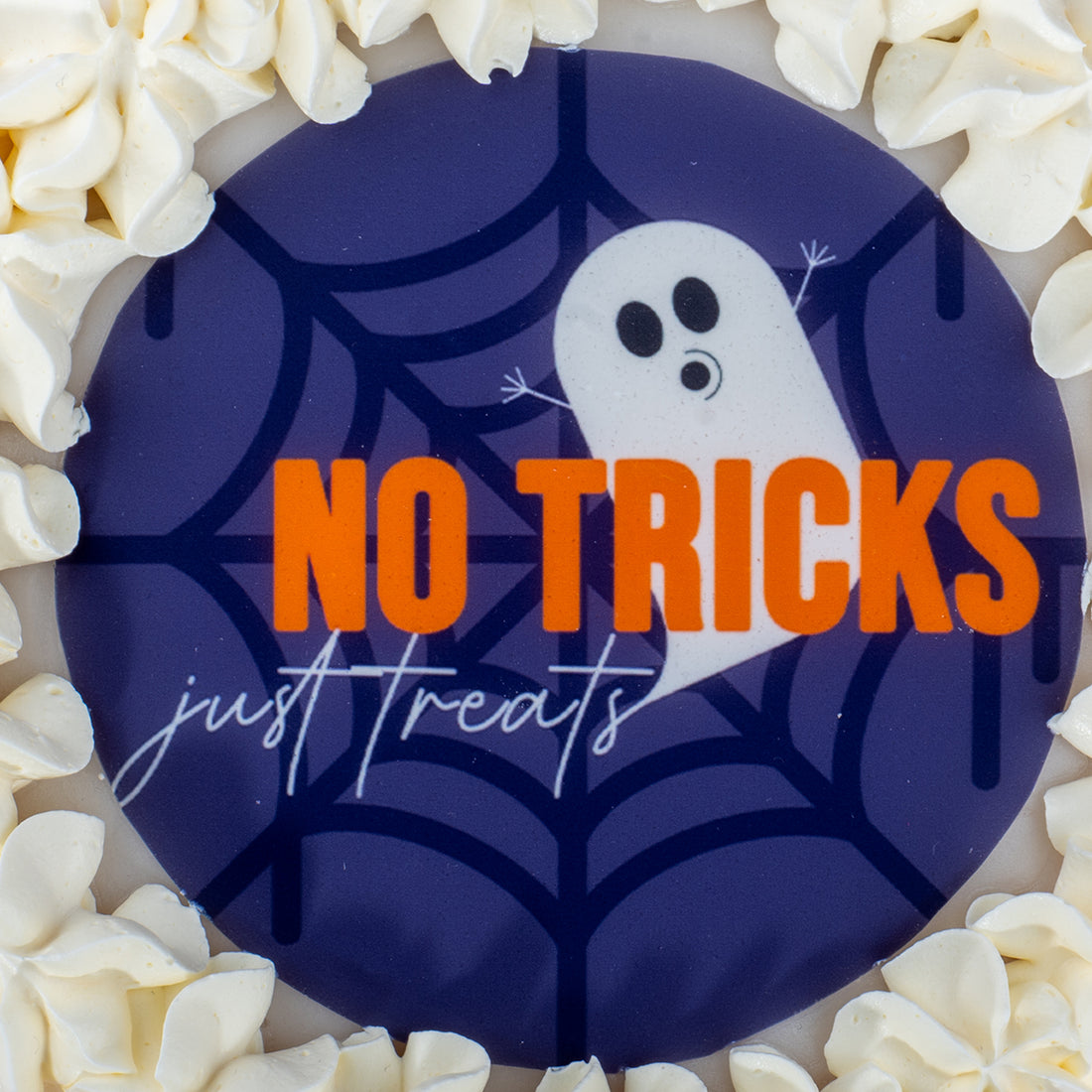 No Tricks Halloween Small Round Cake