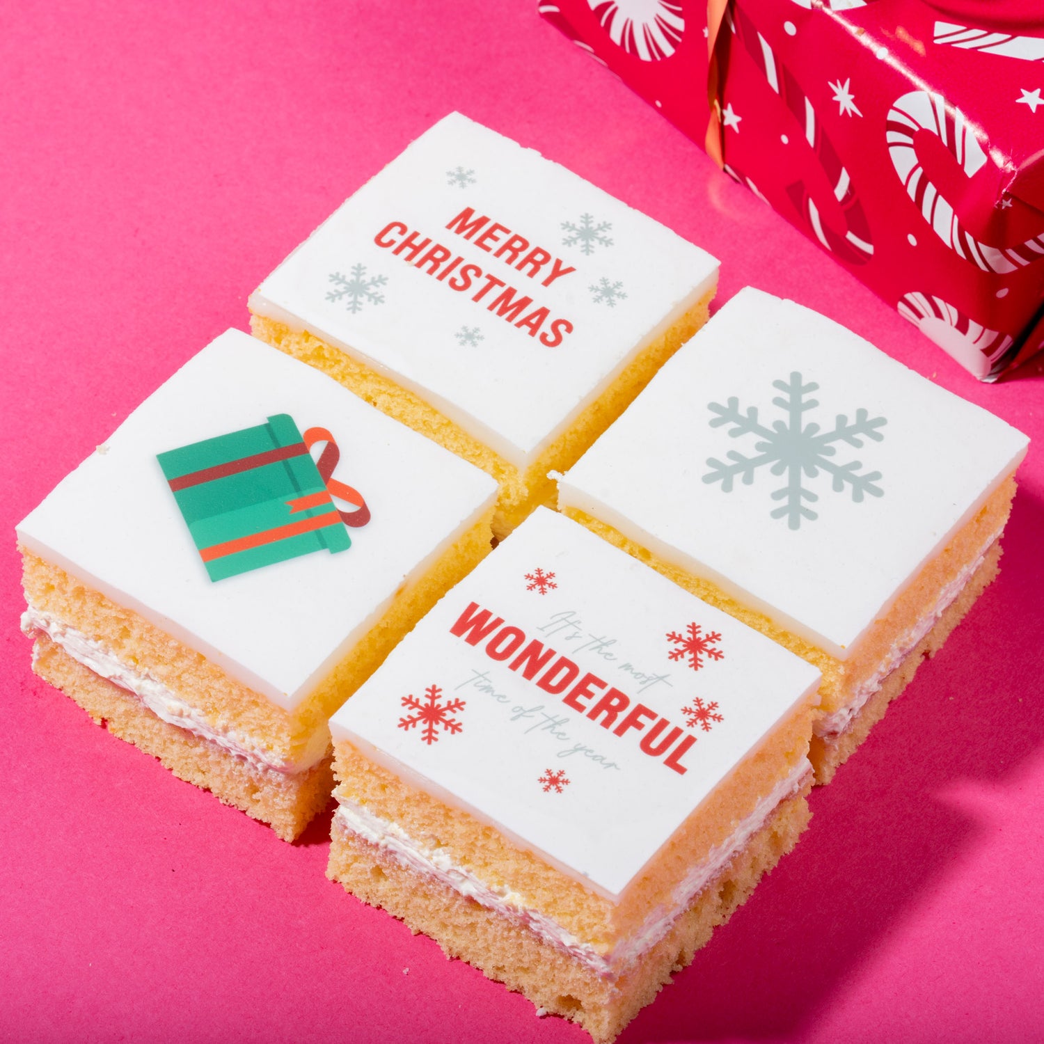 Merry Christmas Iced Diamonds 4 Pack