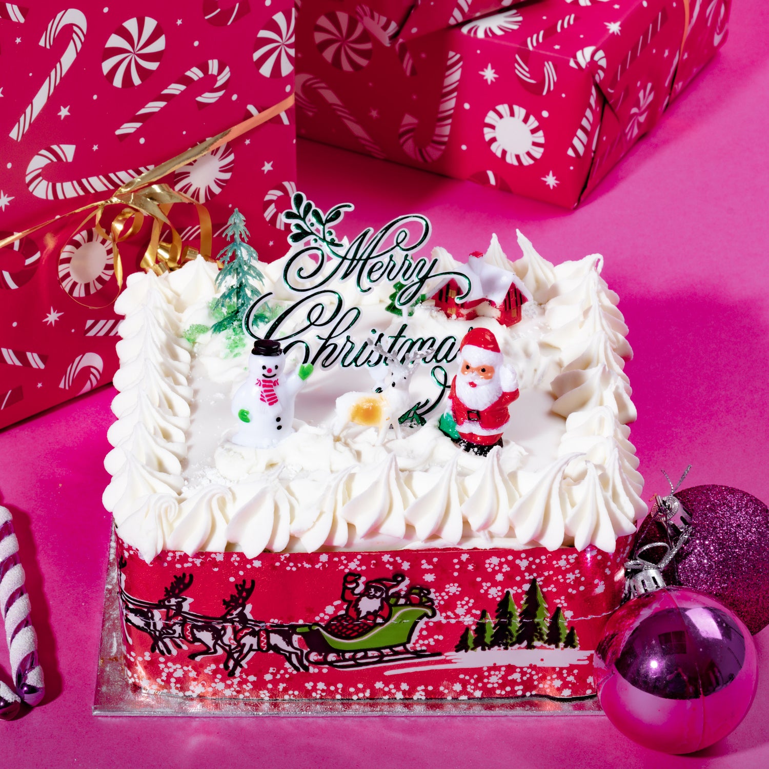 Christmas Cake (Iced &amp; Marzipan Top Only)