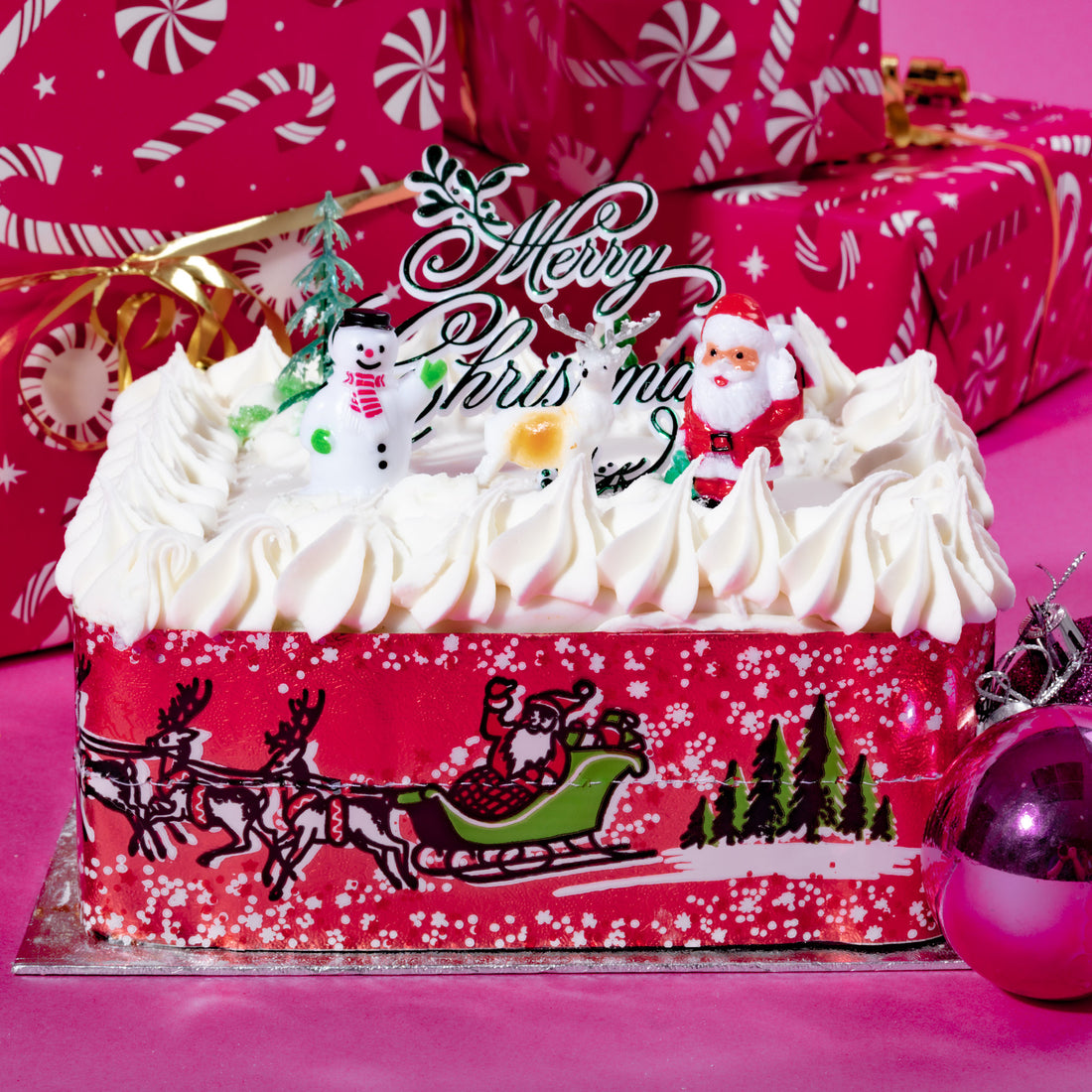 Christmas Cake (Iced &amp; Marzipan Top Only)