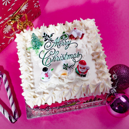 Christmas Cake (Iced &amp; Marzipan Top Only)