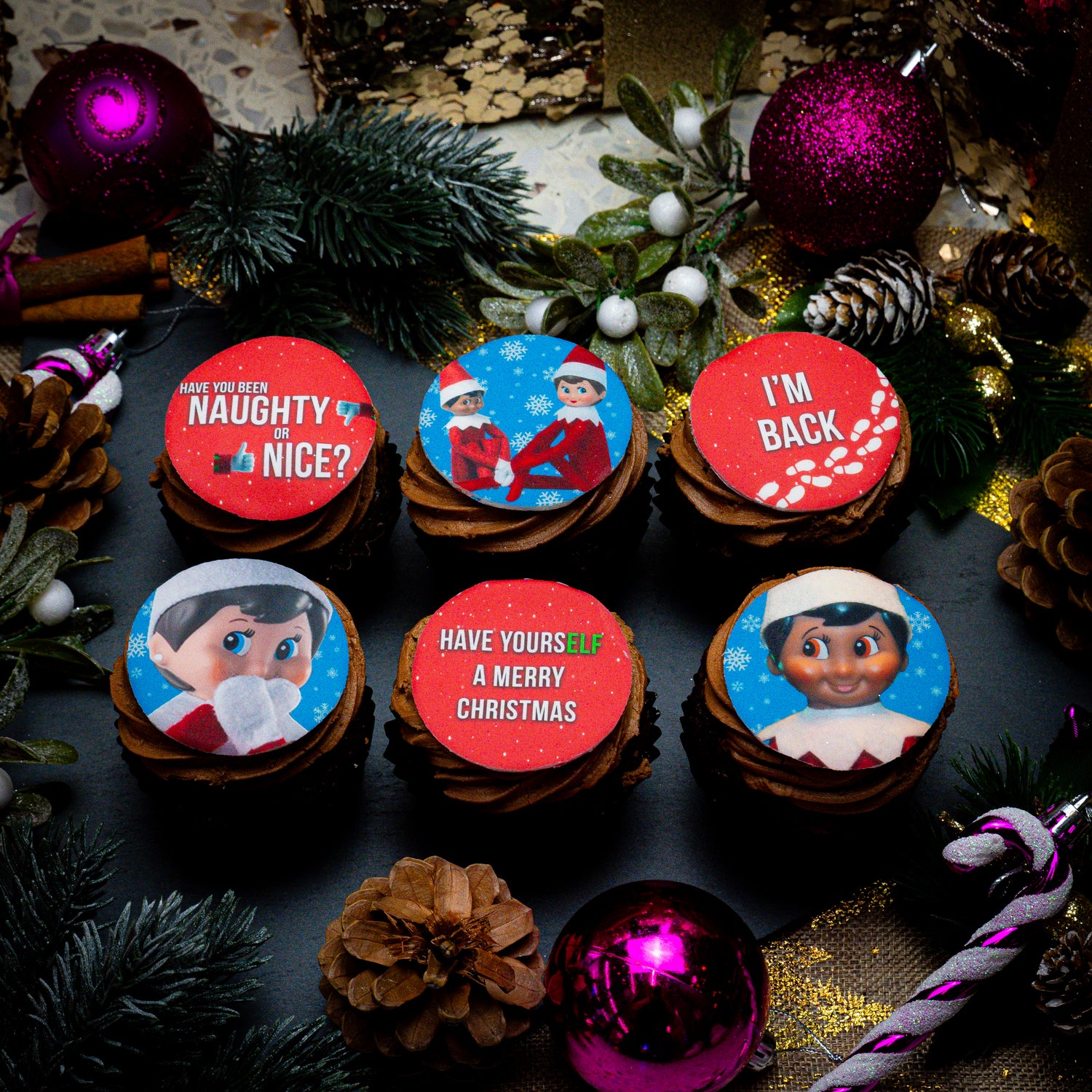 Elf On The Shelf Cupcakes 6 Pack - Belfast