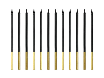 Long Birthday Candles Gold Base