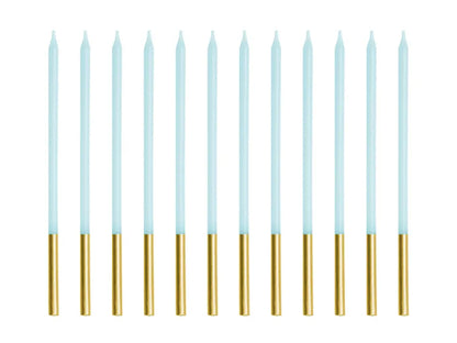 Long Birthday Candles Gold Base