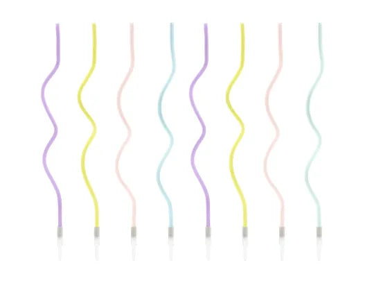 Curled Birthday Candles 14cm - 8 Pack